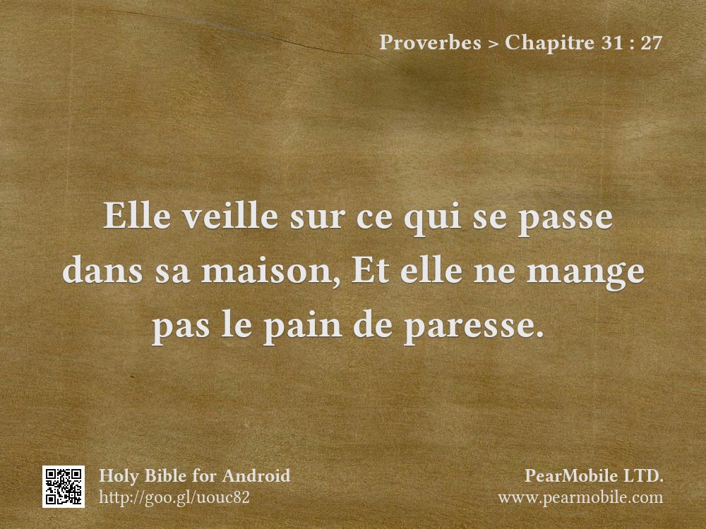 Proverbes, Chapitre 31:27